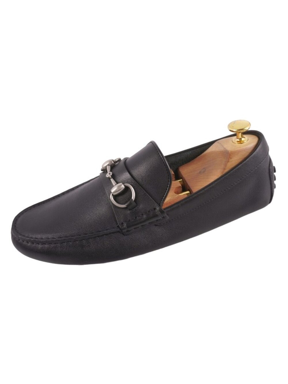 Gucci Loafers Moccasins Driving Shoes Horsebit Leather Black 6.5
